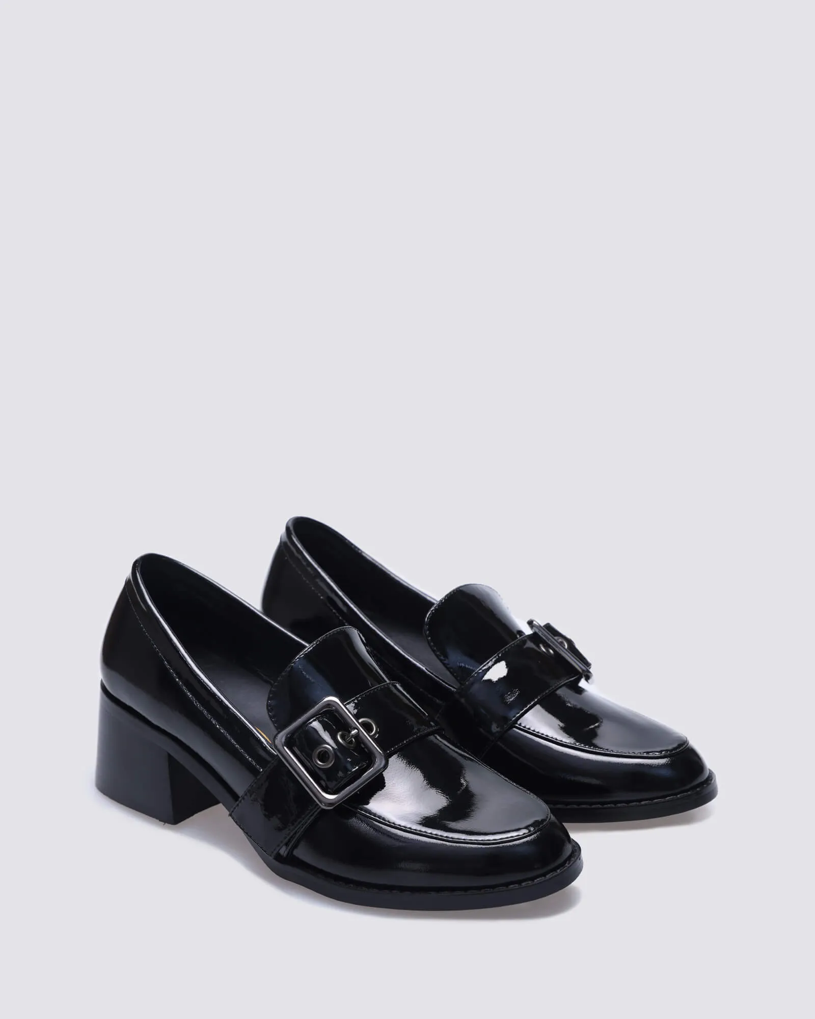 JAGER HEELED LOAFERS BLACK CRINKLE